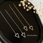 گوشواره بخیه‌ای مثلث نگیندار