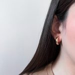 گوشواره نیم حلقه طلایی ریز ژوپینگ