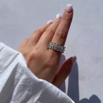 انگشتر طرح جواهر تنیسی دو ردیفه سیلور