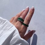 انگشتر طرح جواهر تنیسی سبز