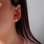 گوشواره میخی ژوپینگ مرواریدی آویز