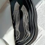 گوشواره آویز طرح جواهر پرنگین ریش ریش