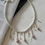 گردنبند استیل آویزدار مروارید و صدف طبیعی